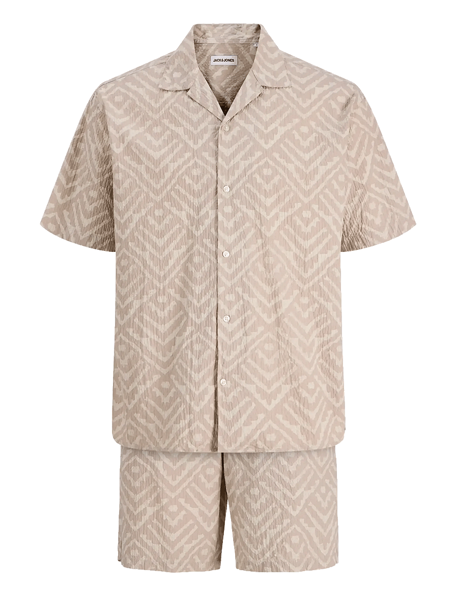 Jack & Jones - JJMILO SEERSUCKER RESORT SHIRT SS SET MP - gestreepte overhemden - moonbeam - 2