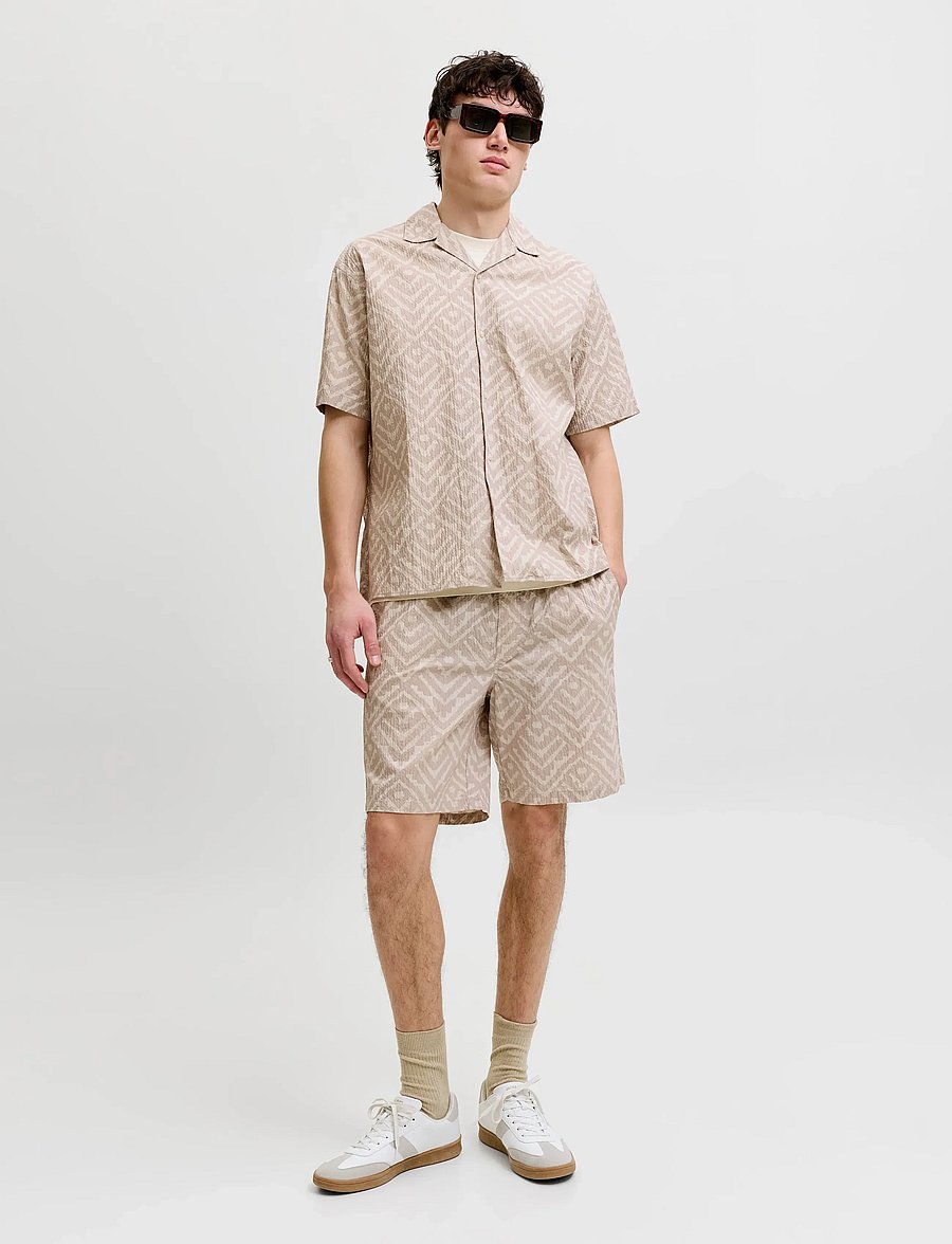 Jack & Jones - JJMILO SEERSUCKER RESORT SHIRT SS SET MP - gestreepte overhemden - moonbeam - 4