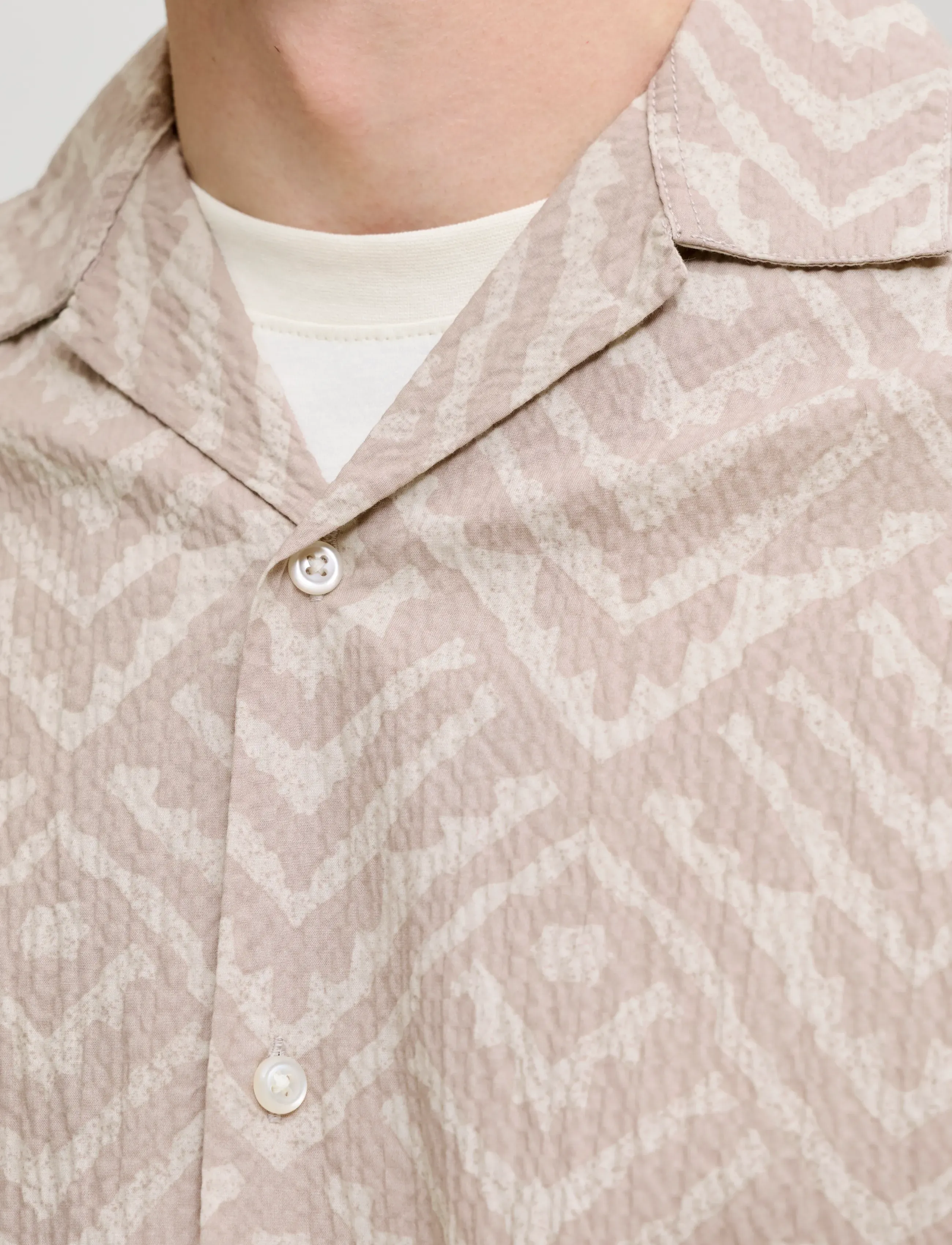 Jack & Jones - JJMILO SEERSUCKER RESORT SHIRT SS SET MP - gestreepte overhemden - moonbeam - 5