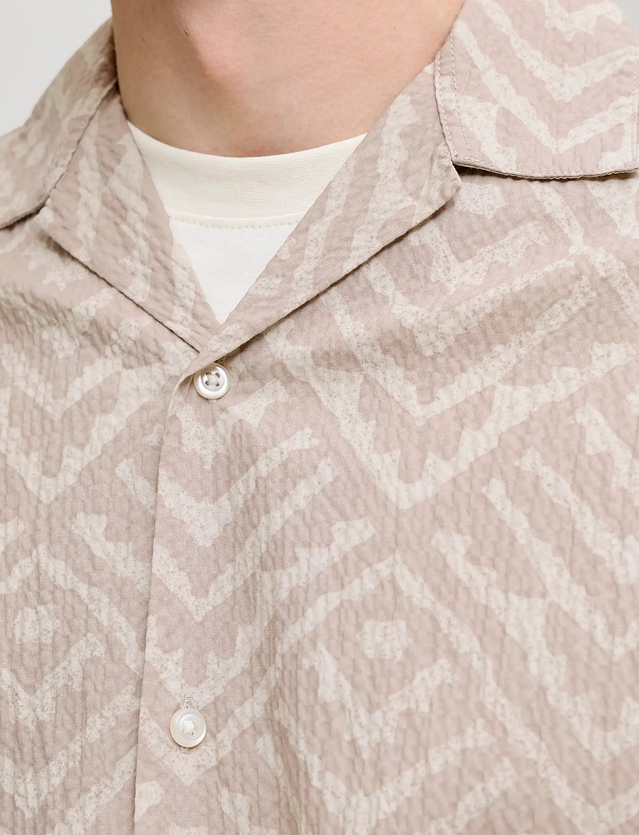 Jack & Jones - JJMILO SEERSUCKER RESORT SHIRT SS SET MP - gestreepte overhemden - moonbeam - 5
