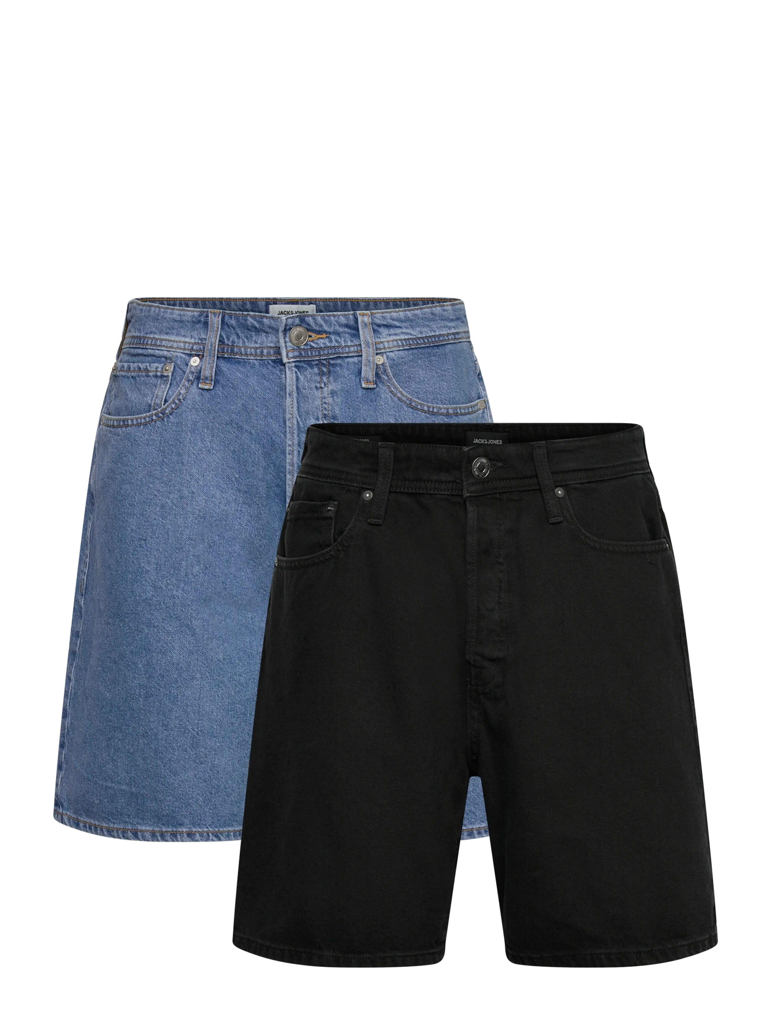 Jack & Jones JJITONY JJORG SHORTS SQ 070/069 2PK MP - Shorts - BLACK DENIM / multi
