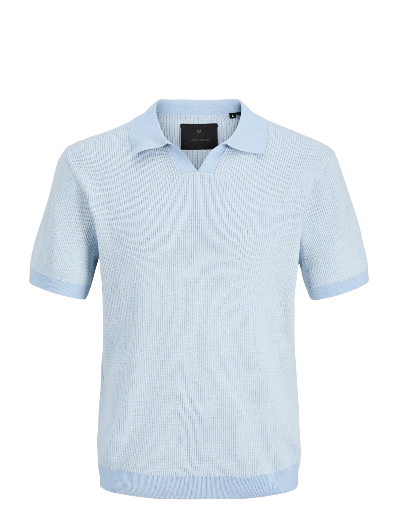 Jack & Jones JPRBLAHUDSON KNIT SPLIT NECK SS SN - Pulls - CHAMBRAY BLUE / blue