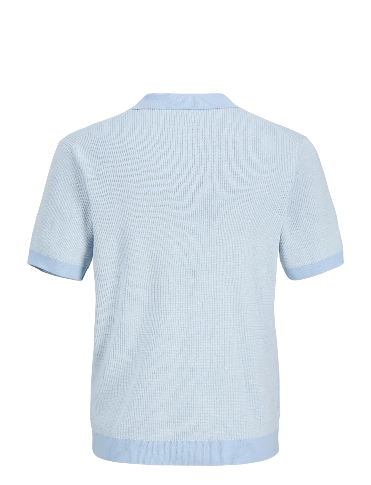 Jack & Jones - JPRBLAHUDSON KNIT SPLIT NECK SS SN - kootud polosärgid - chambray blue - 2