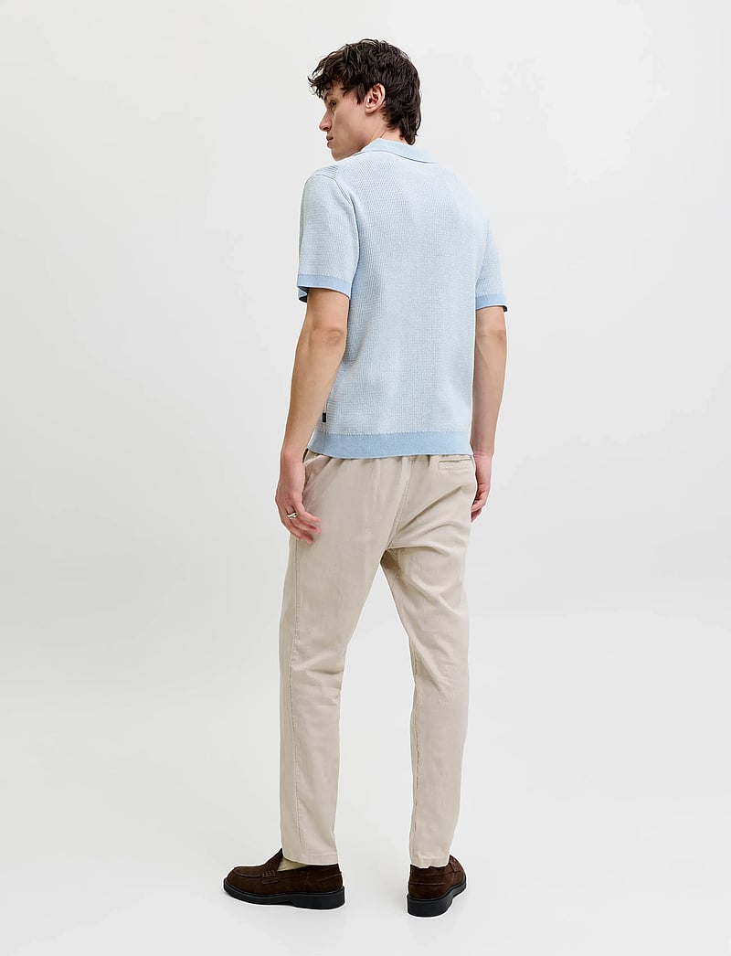 Jack & Jones - JPRBLAHUDSON KNIT SPLIT NECK SS SN - gestrickte polohemden - chambray blue - 3