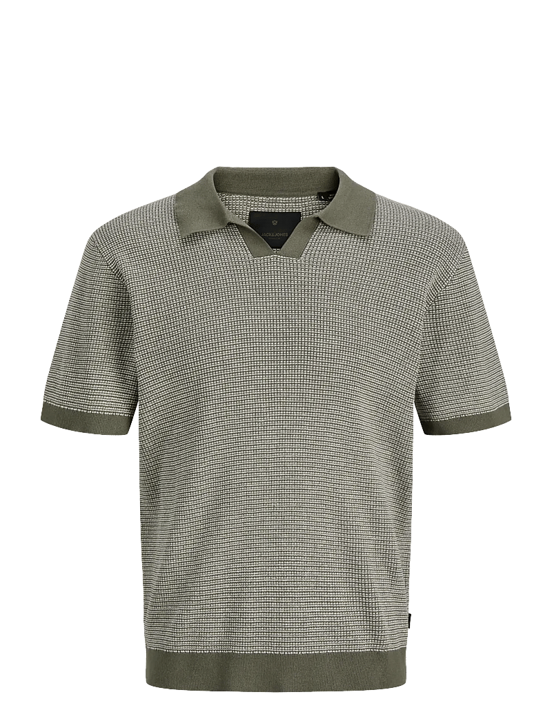 Jack & Jones - JPRBLAHUDSON KNIT SPLIT NECK SS SN - gestrickte polohemden - smokey olive - 1