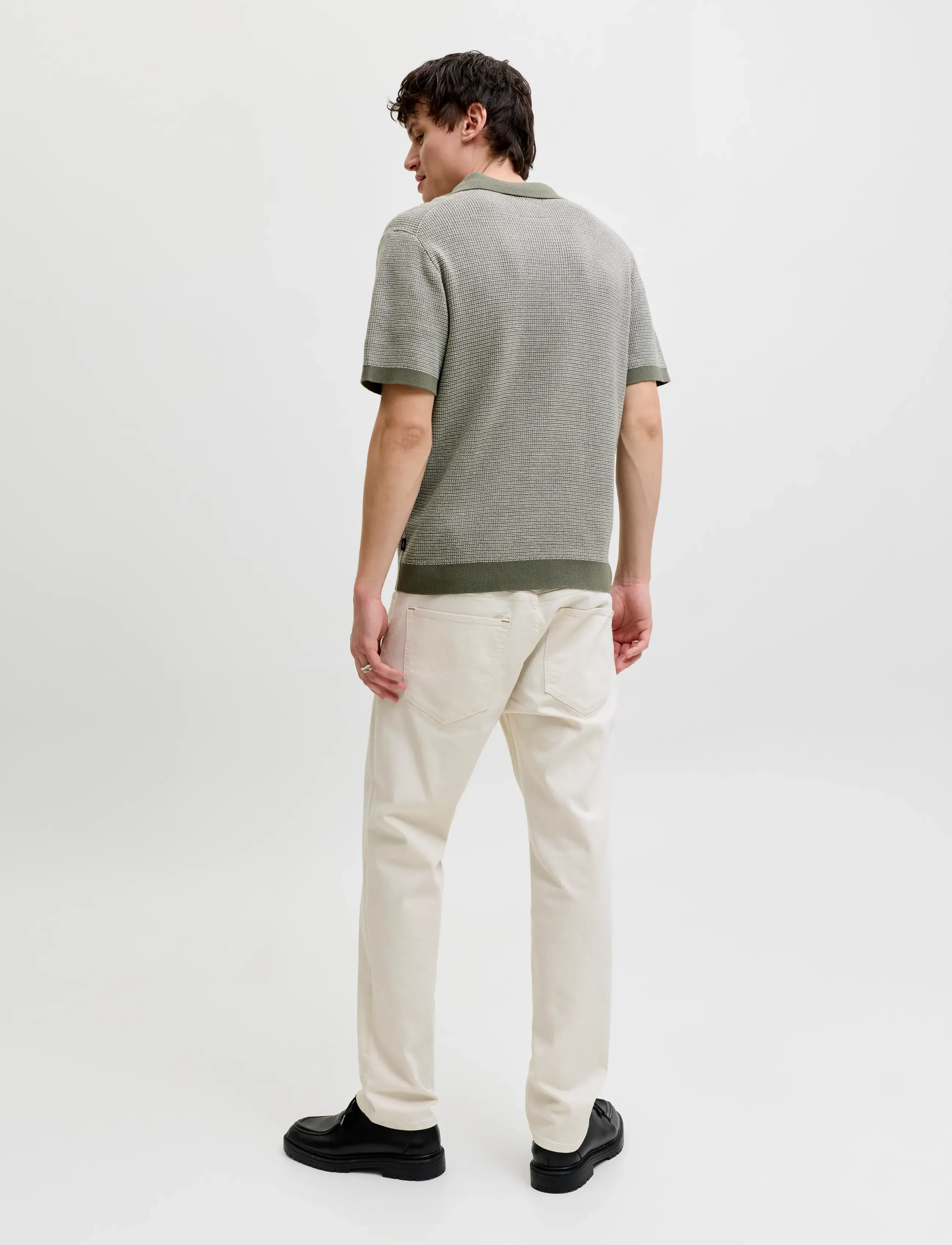 Jack & Jones - JPRBLAHUDSON KNIT SPLIT NECK SS SN - män - smokey olive - 2