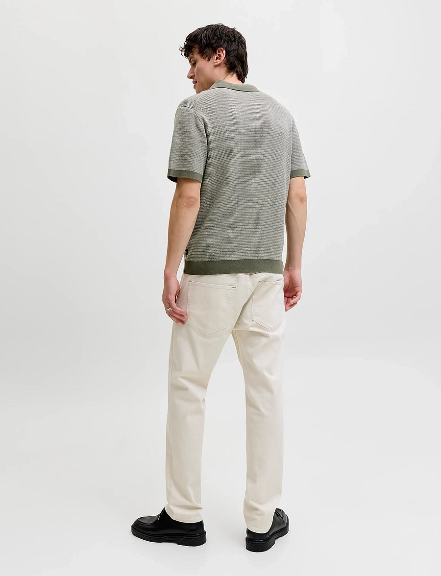 Jack & Jones - JPRBLAHUDSON KNIT SPLIT NECK SS SN - adīti polo krekli ar garām piedurknēm - smokey olive - 2