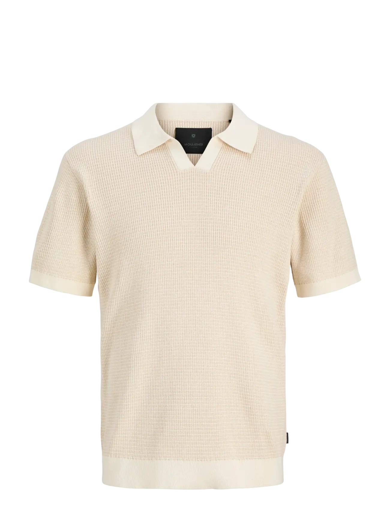 Jack & Jones JPRBLAHUDSON KNIT SPLIT NECK SS SN - Pulls - WHITECAP GRAY / cream