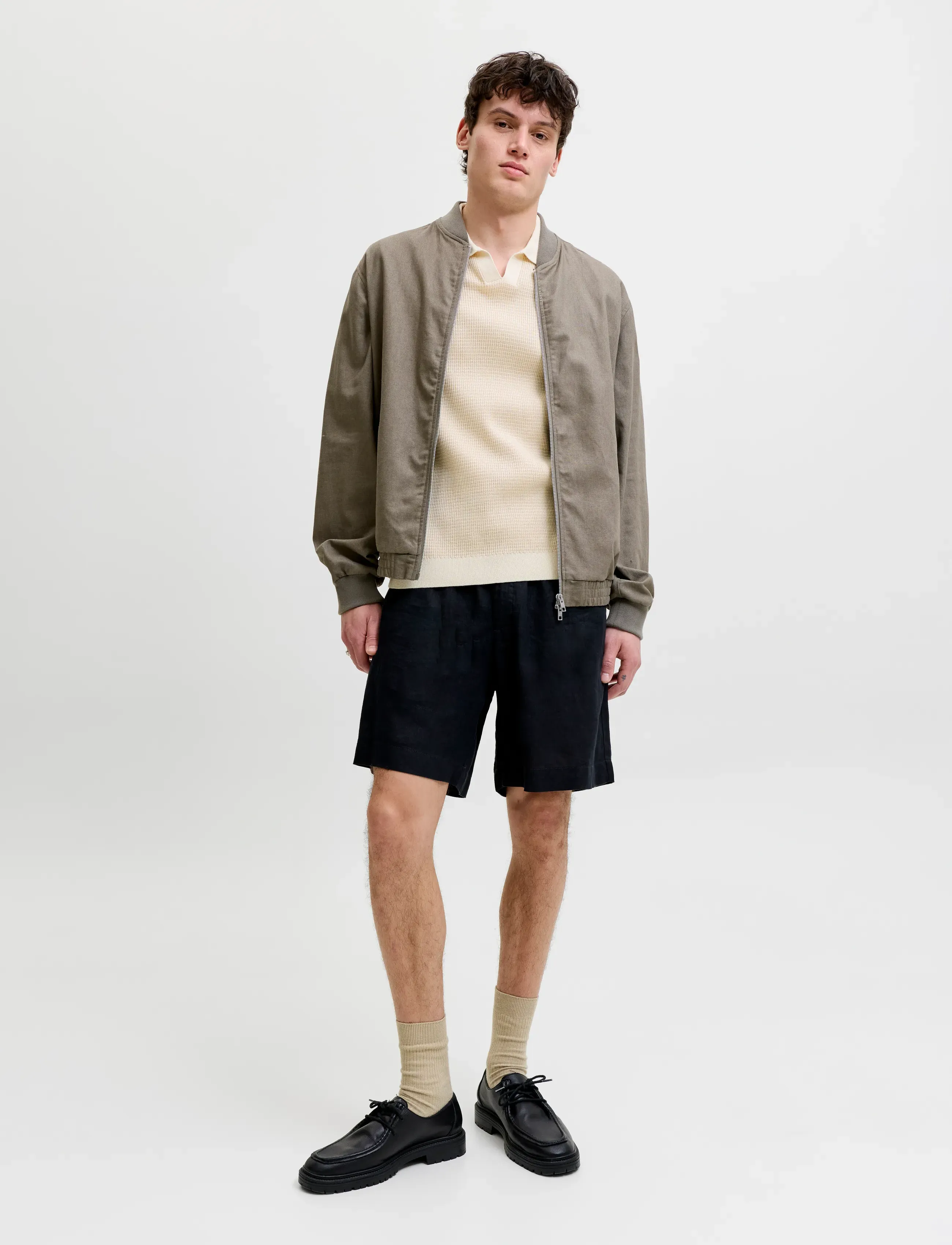 Jack & Jones - JPRBLAHUDSON KNIT SPLIT NECK SS SN - kootud polosärgid - whitecap gray - 3