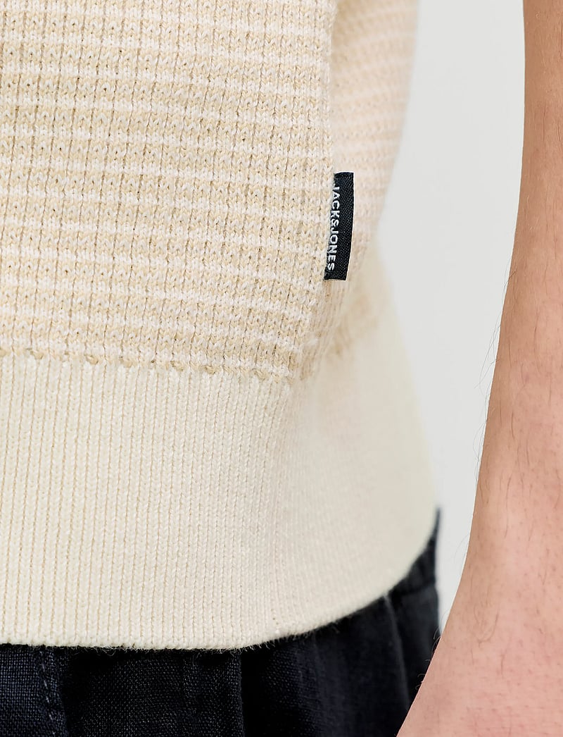 Jack & Jones - JPRBLAHUDSON KNIT SPLIT NECK SS SN - gestrickte polohemden - whitecap gray - 4
