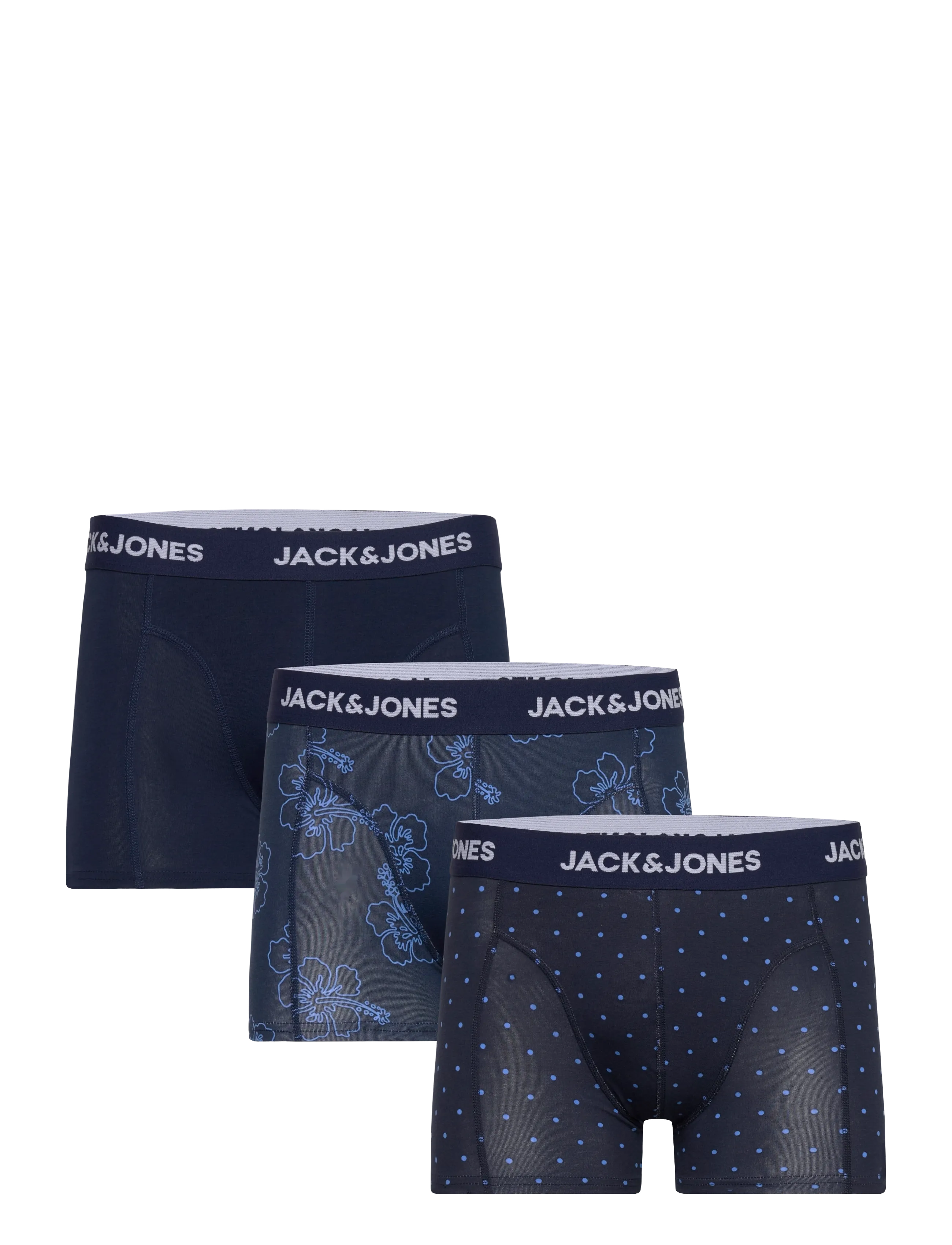 JACK & JONES Jacanthony Print Trunks 3 Pack Noos Navy - M - Herren