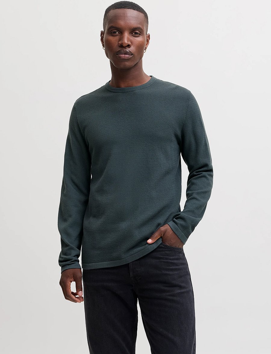 Jack & Jones - JJAUSTIN KNIT CREW NECK - rundhalsad - turbulence - 0