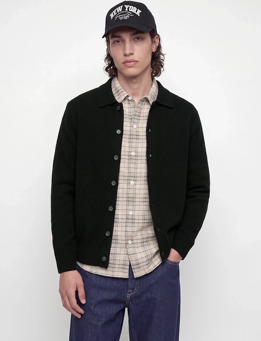 Jack & Jones - JJESOHO OLLIE KNIT POLO CARDIGAN - strickjacken - black - 0