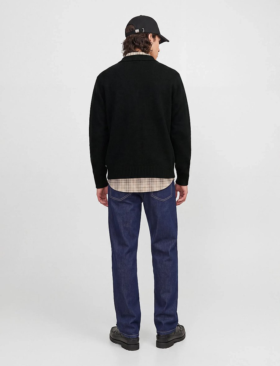 Jack & Jones - JJESOHO OLLIE KNIT POLO CARDIGAN - strickjacken - black - 2