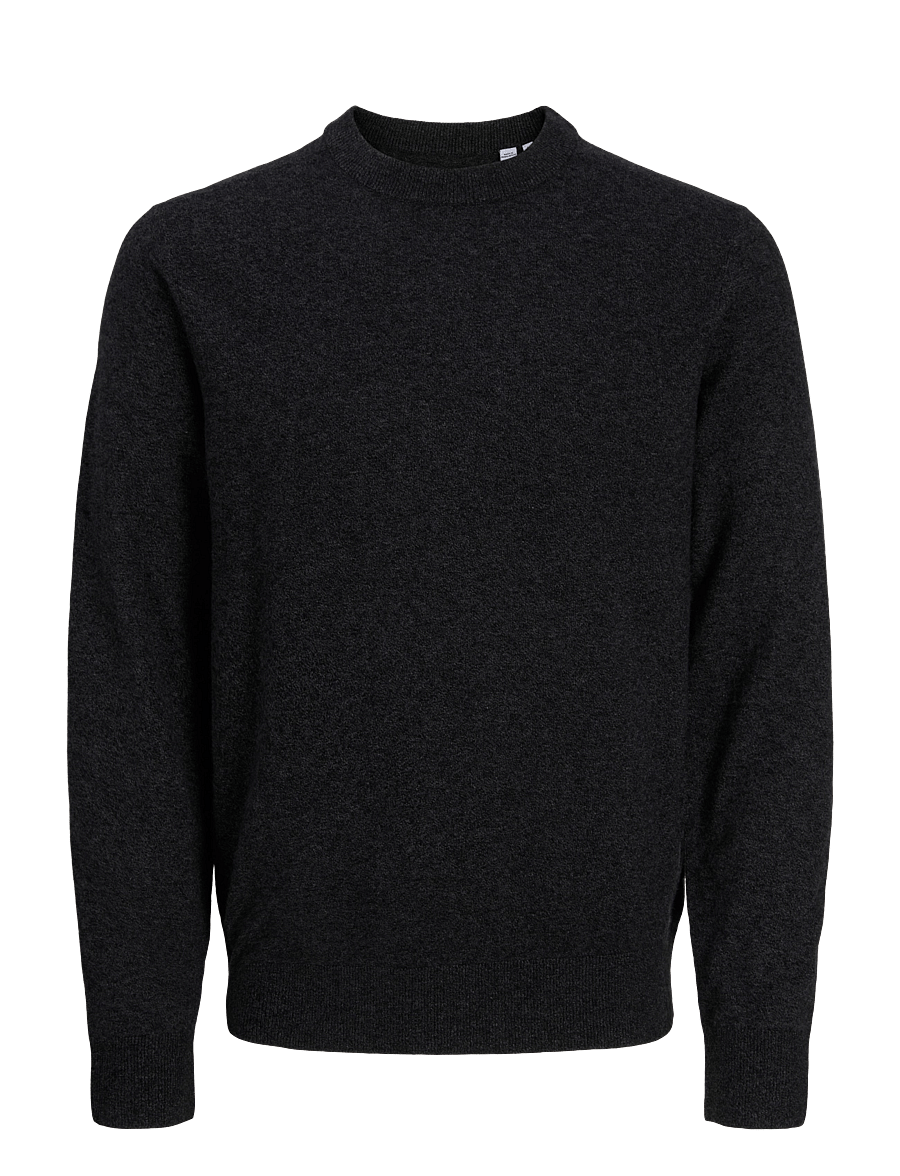 Jack & Jones - JJEPERFECT WOOL BLEND KNIT CREW NECK - rund hals - black - 0