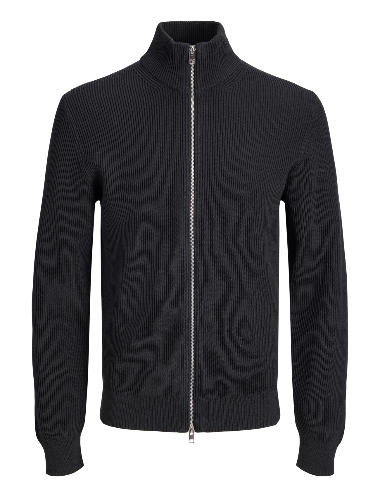 Jack & Jones JJEPERFECT RIB KNIT FULL ZIP CARDIGAN SN - Jack & Jones - BLACK / black