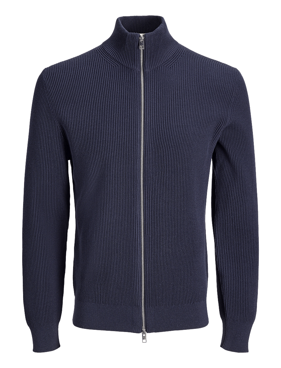 Jack & Jones - JJEPERFECT RIB KNIT FULL ZIP CARDIGAN SN - full zip tröjor - night sky - 0