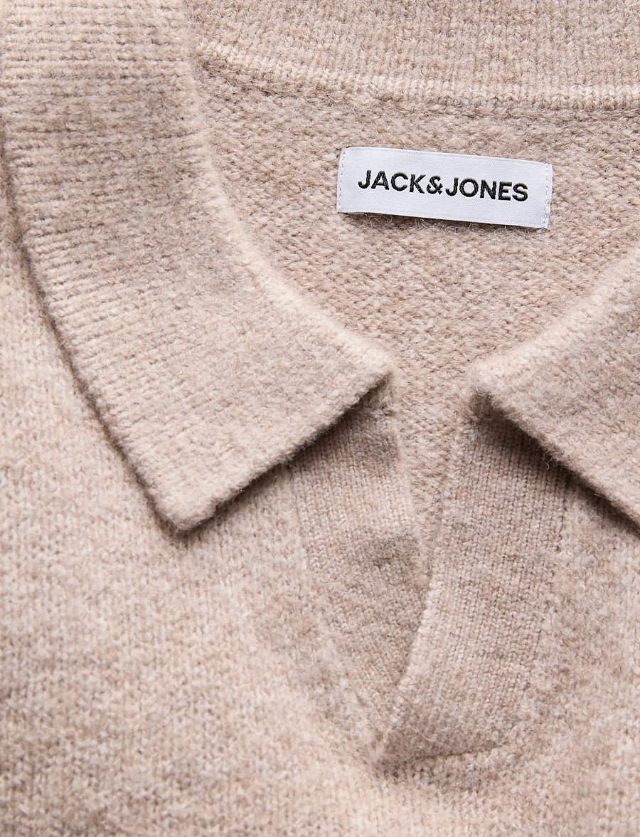 Jack & Jones - JJESOHO OLLIE KNIT SPLIT NECK SN - poloer i strik med lange ærmer - atmosphere - 3