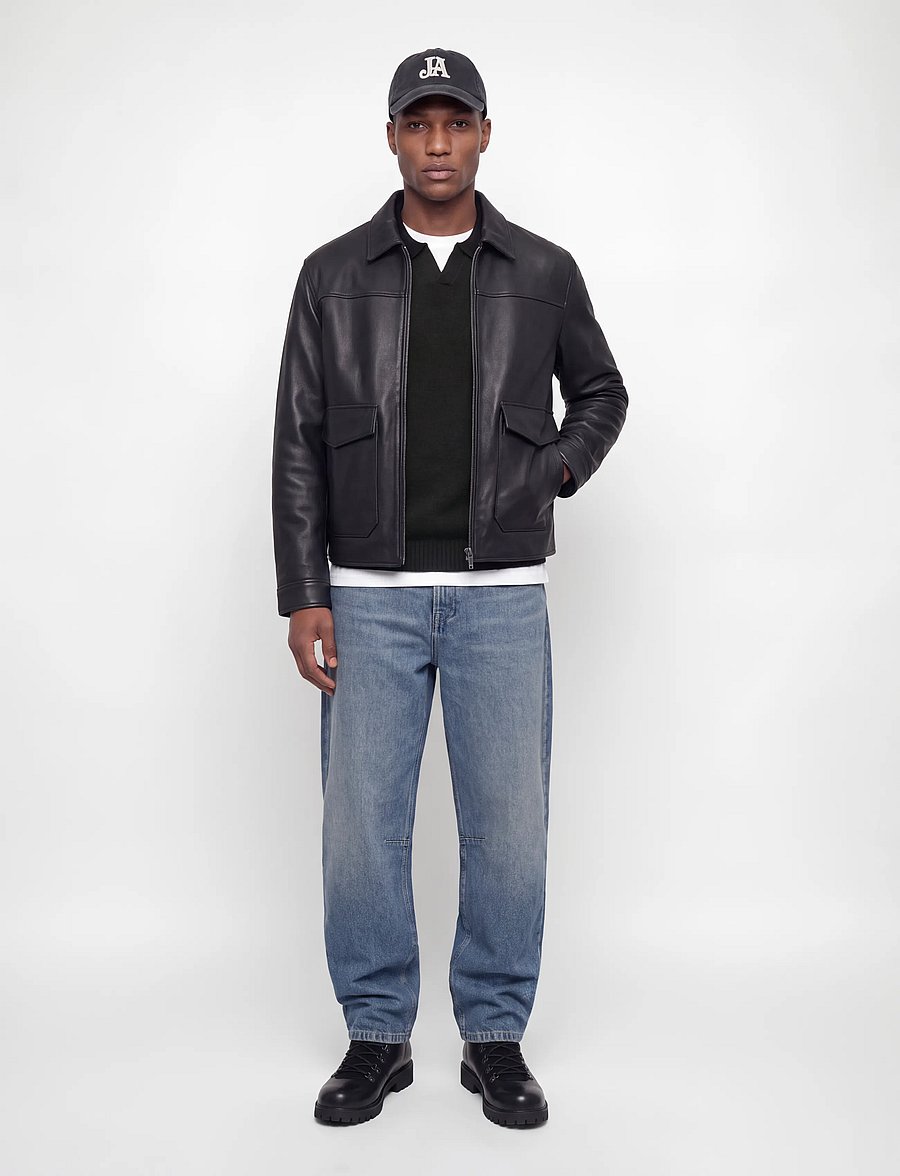Jack & Jones - JJESOHO OLLIE KNIT SPLIT NECK SN - poloer i strik med lange ærmer - black - 3