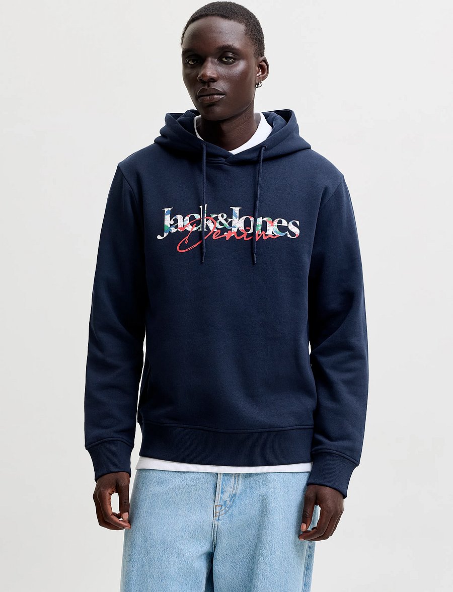 Jack & Jones - JJTOM SWEAT HOOD - hoodies - navy blazer - 0