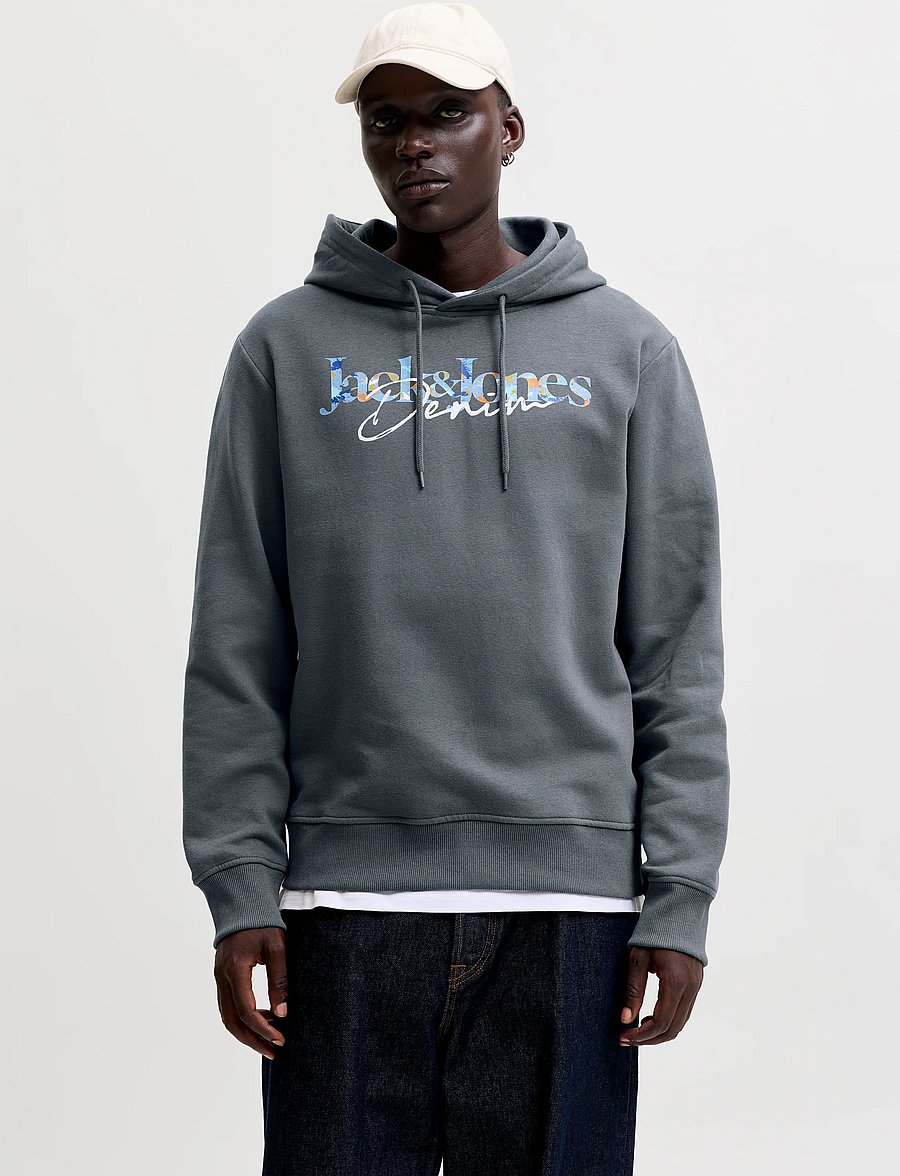 Jack & Jones - JJTOM SWEAT HOOD - kapuzenpullover - turbulence - 0