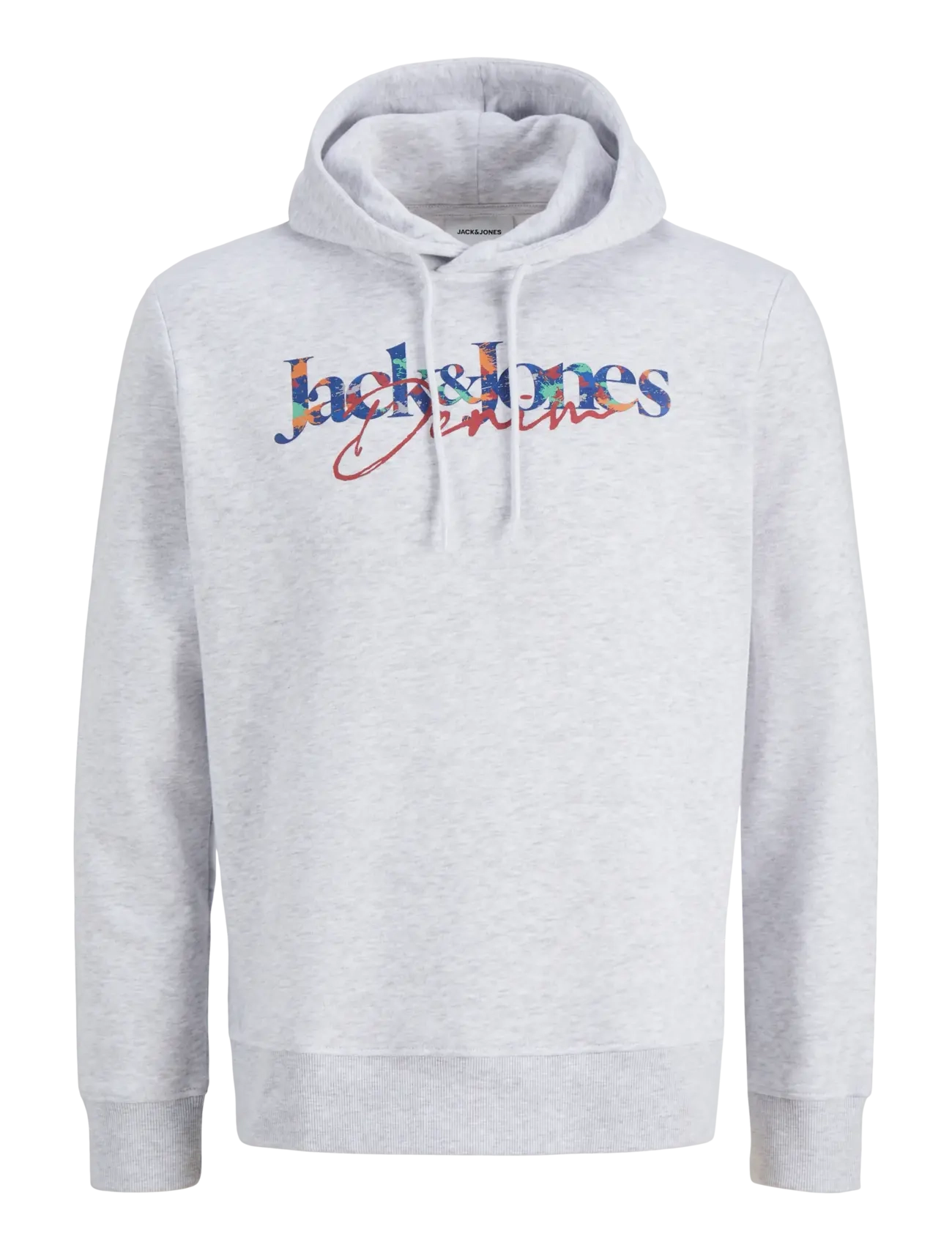 Jack & Jones JJTOM SWEAT HOOD - Kapuzenpullover - WHITE MELANGE / grey