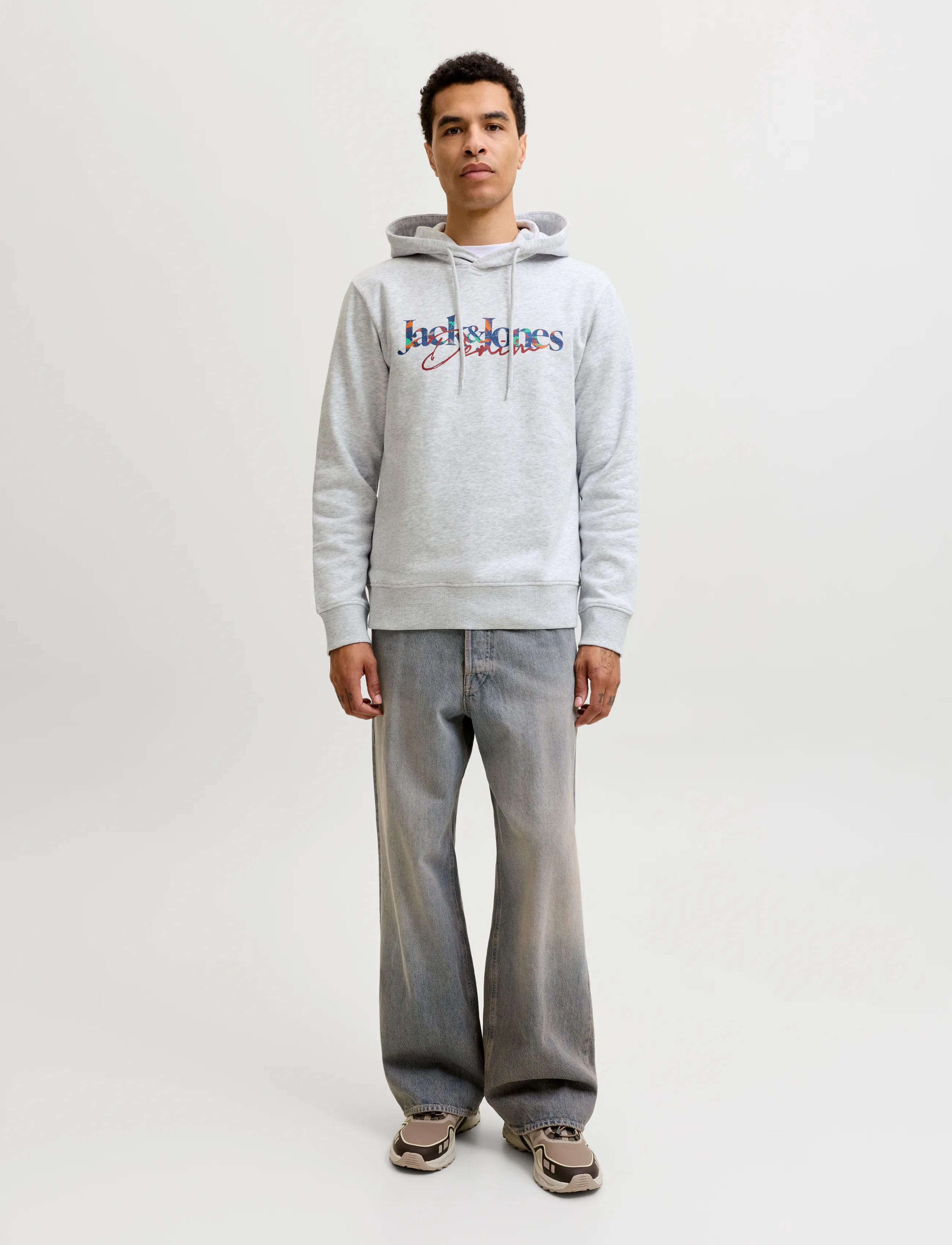 Jack & Jones - JJTOM SWEAT HOOD - kapuzenpullover - white melange - 4