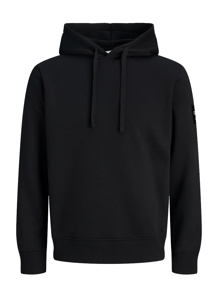 Jack & Jones - JJCLEVELAND SWEAT HOOD SN - hættetrøjer - black - 0