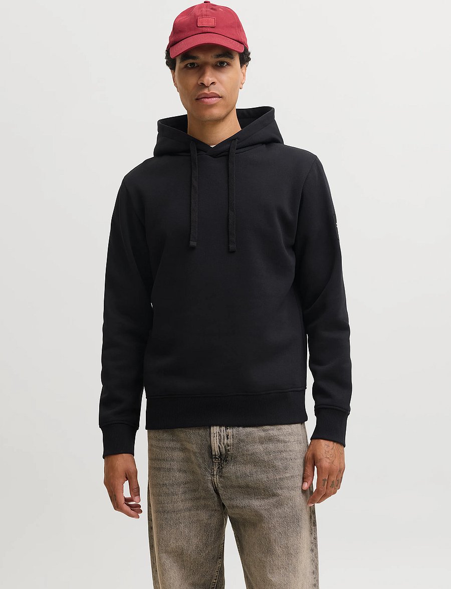 Jack & Jones - JJCLEVELAND SWEAT HOOD SN - hoodies - black - 0
