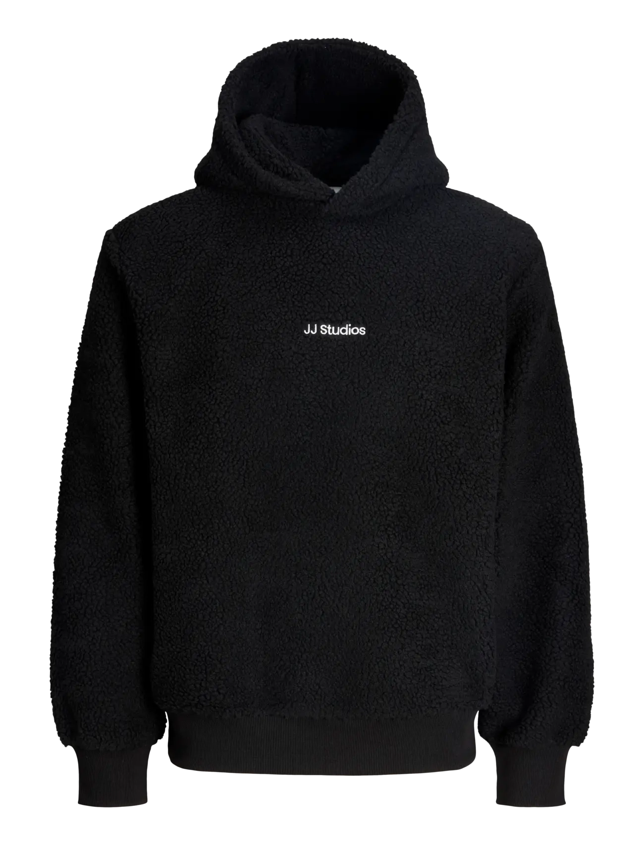 Jack & Jones JJSOHO TEDDY SWEAT HOOD - Kläder - BLACK / black
