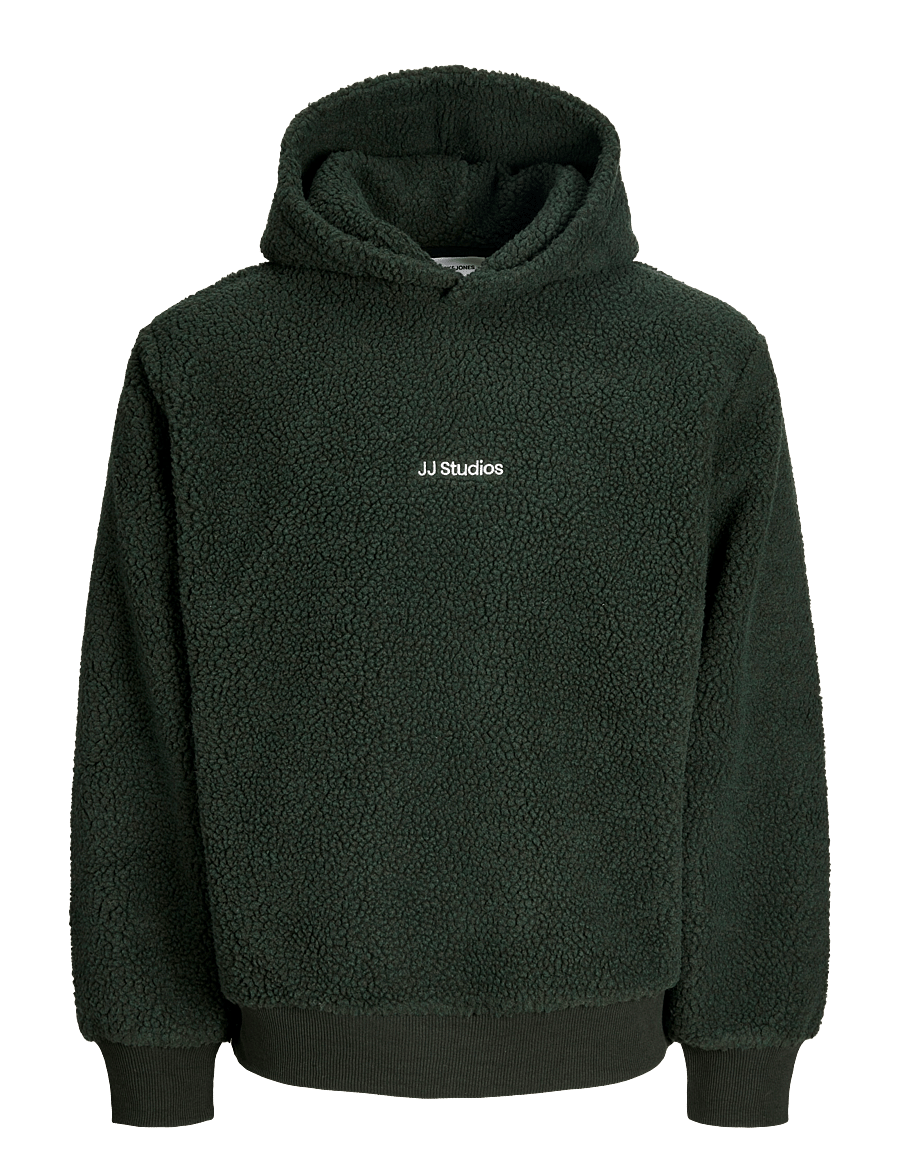 Jack & Jones - JJSOHO TEDDY SWEAT HOOD - fleecetrøjer - darkest spruce - 0