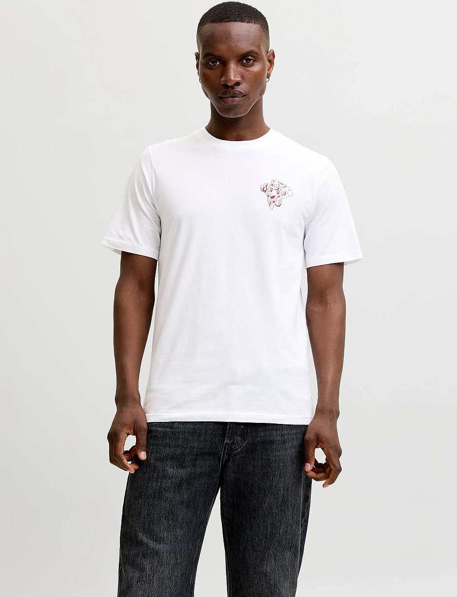 Jack & Jones - JJBREWY TEE SS CREW NECK - kurzärmelige t-shirts - bright white - 0