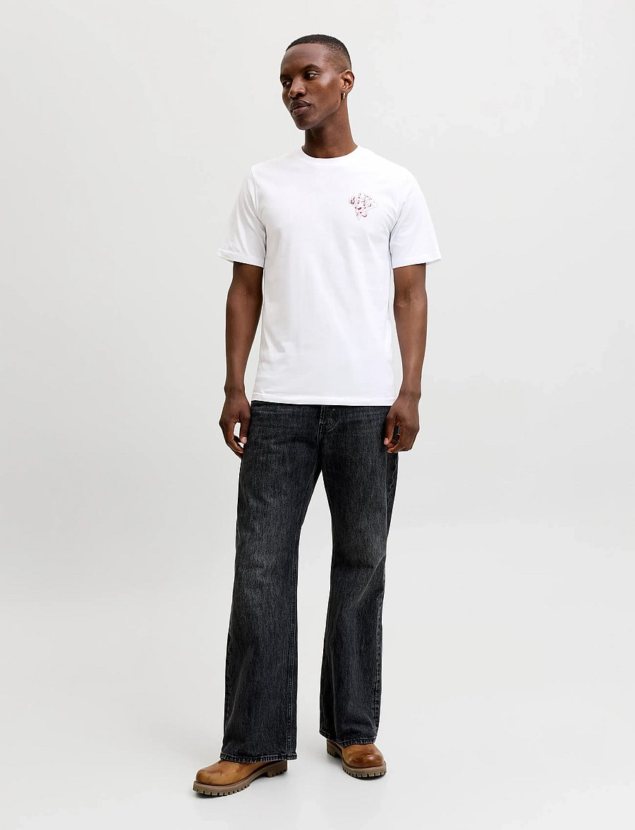 Jack & Jones - JJBREWY TEE SS CREW NECK - kurzärmelige t-shirts - bright white - 4