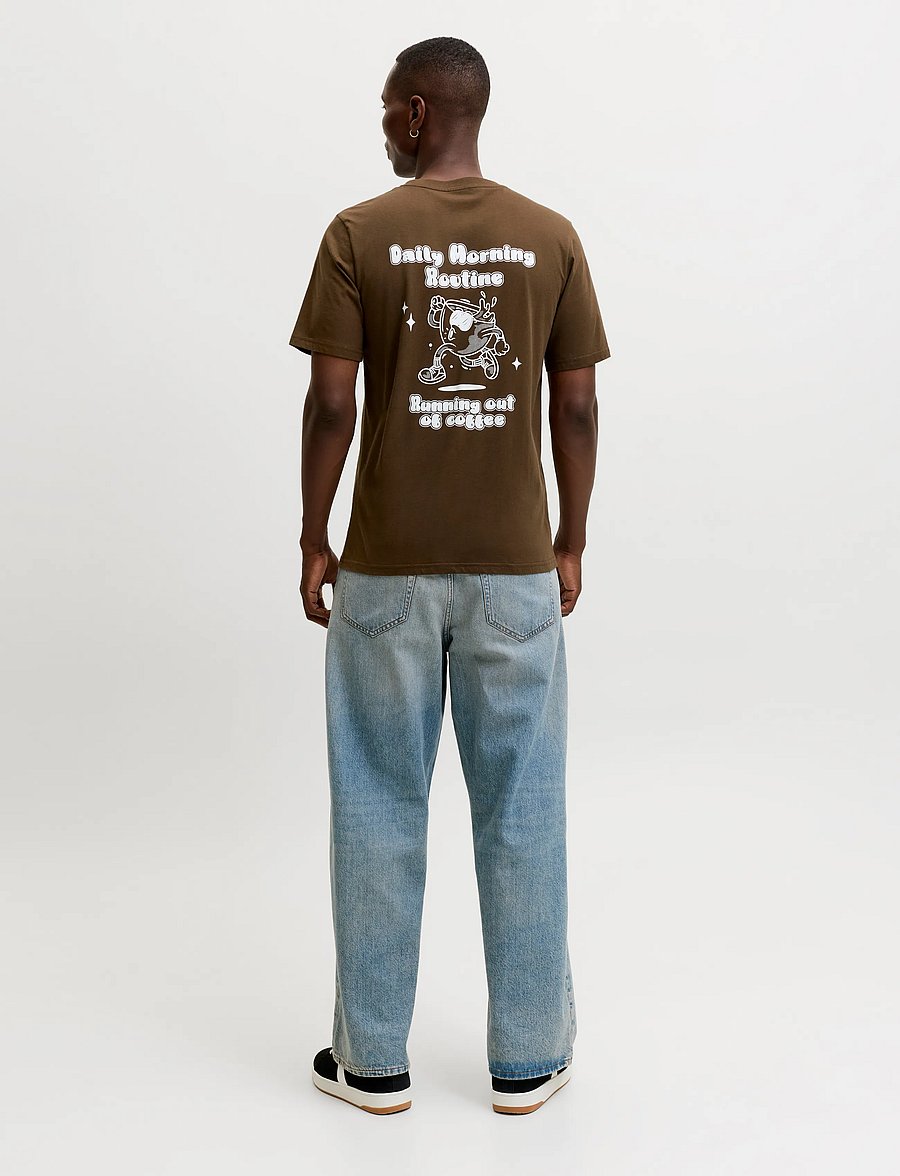Jack & Jones - JJBREWY TEE SS CREW NECK - kurzärmelige t-shirts - cocoa - 3