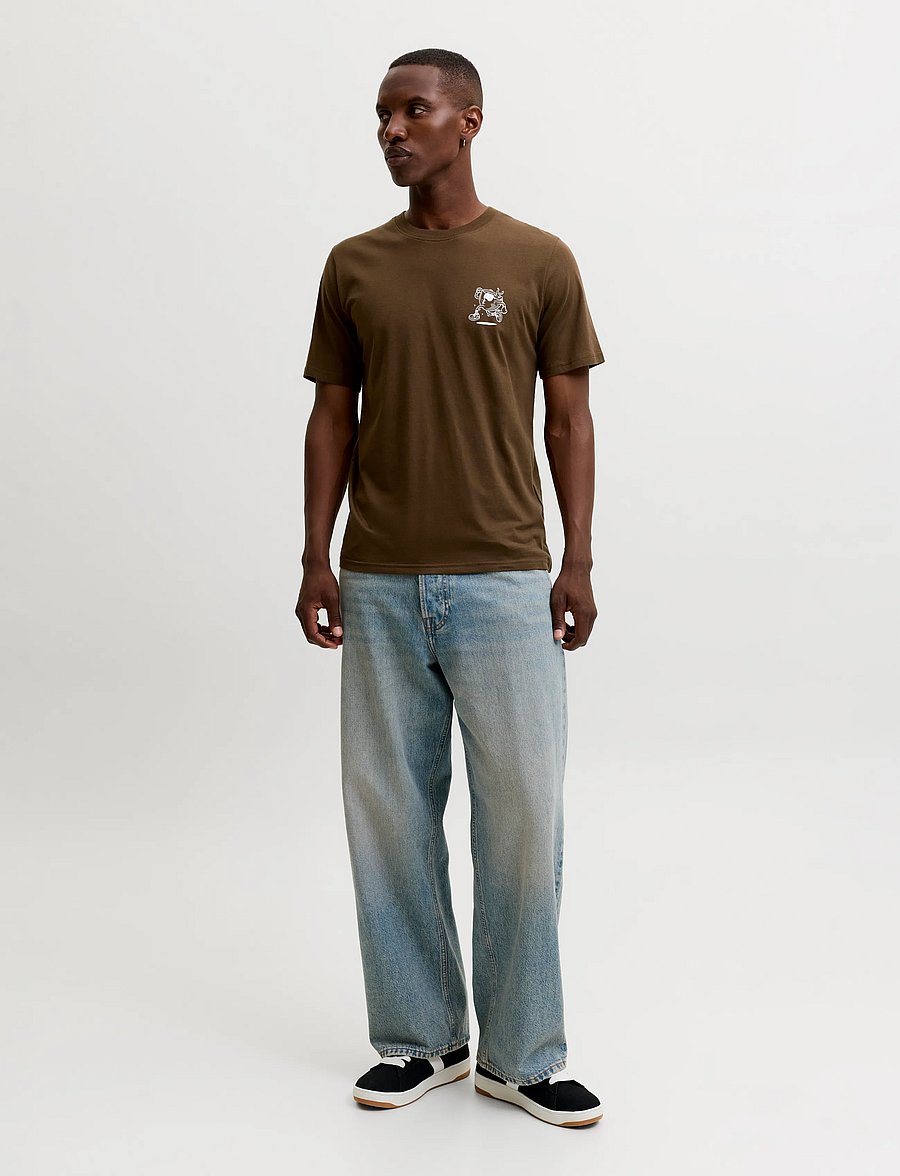 Jack & Jones - JJBREWY TEE SS CREW NECK - kurzärmelige t-shirts - cocoa - 4