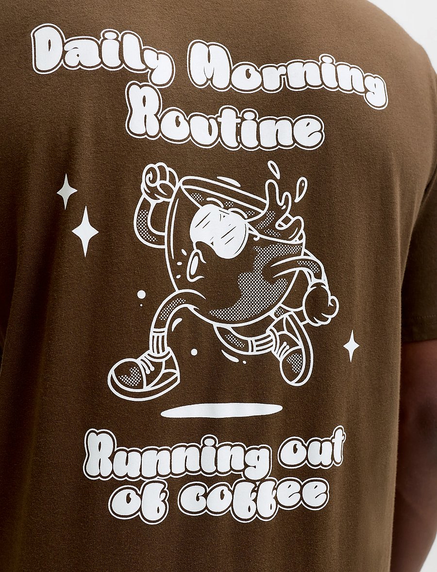 Jack & Jones - JJBREWY TEE SS CREW NECK - kurzärmelige t-shirts - cocoa - 5