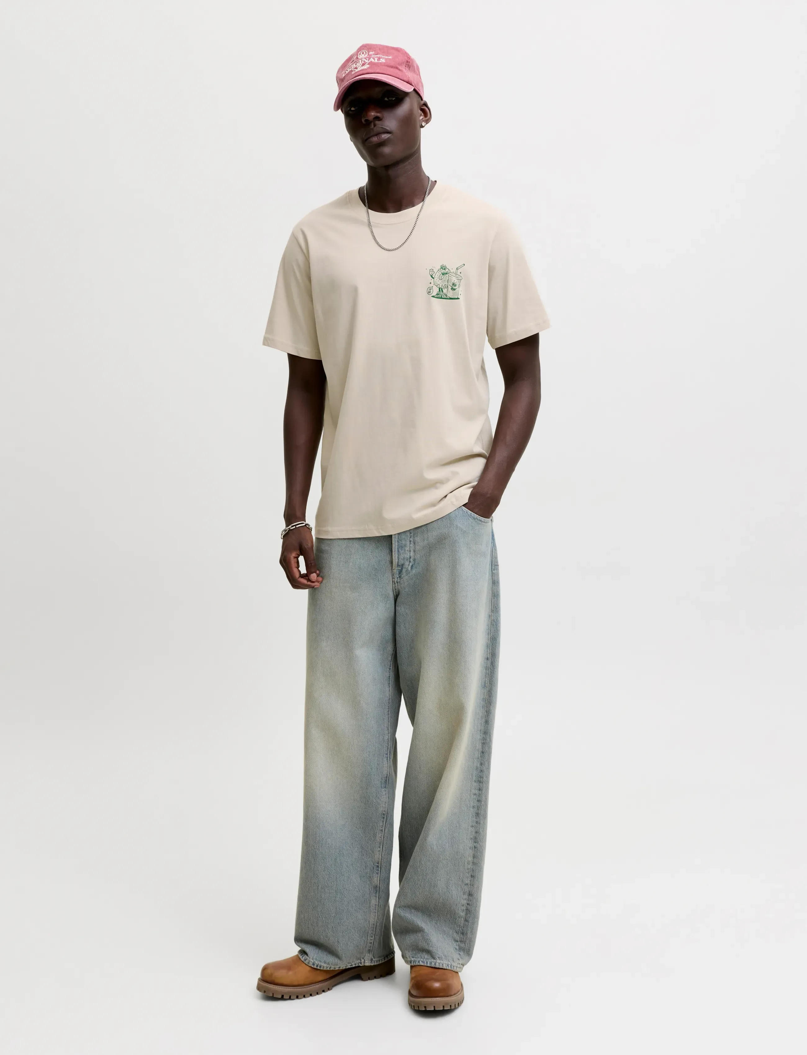 Jack & Jones - JJBREWY TEE SS CREW NECK - short-sleeved t-shirts - moonbeam - 4