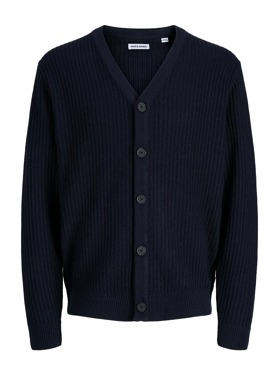 Jack & Jones - JJSAGE KNIT V-NECK CARDIGAN - navy blazer - 0