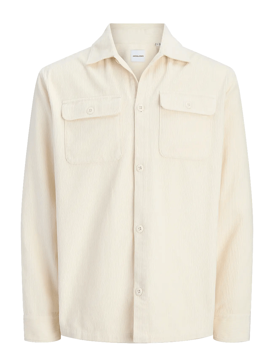 Jack & Jones - JJEREGENT CORD OVERSHIRT LS SN - antique white - 0