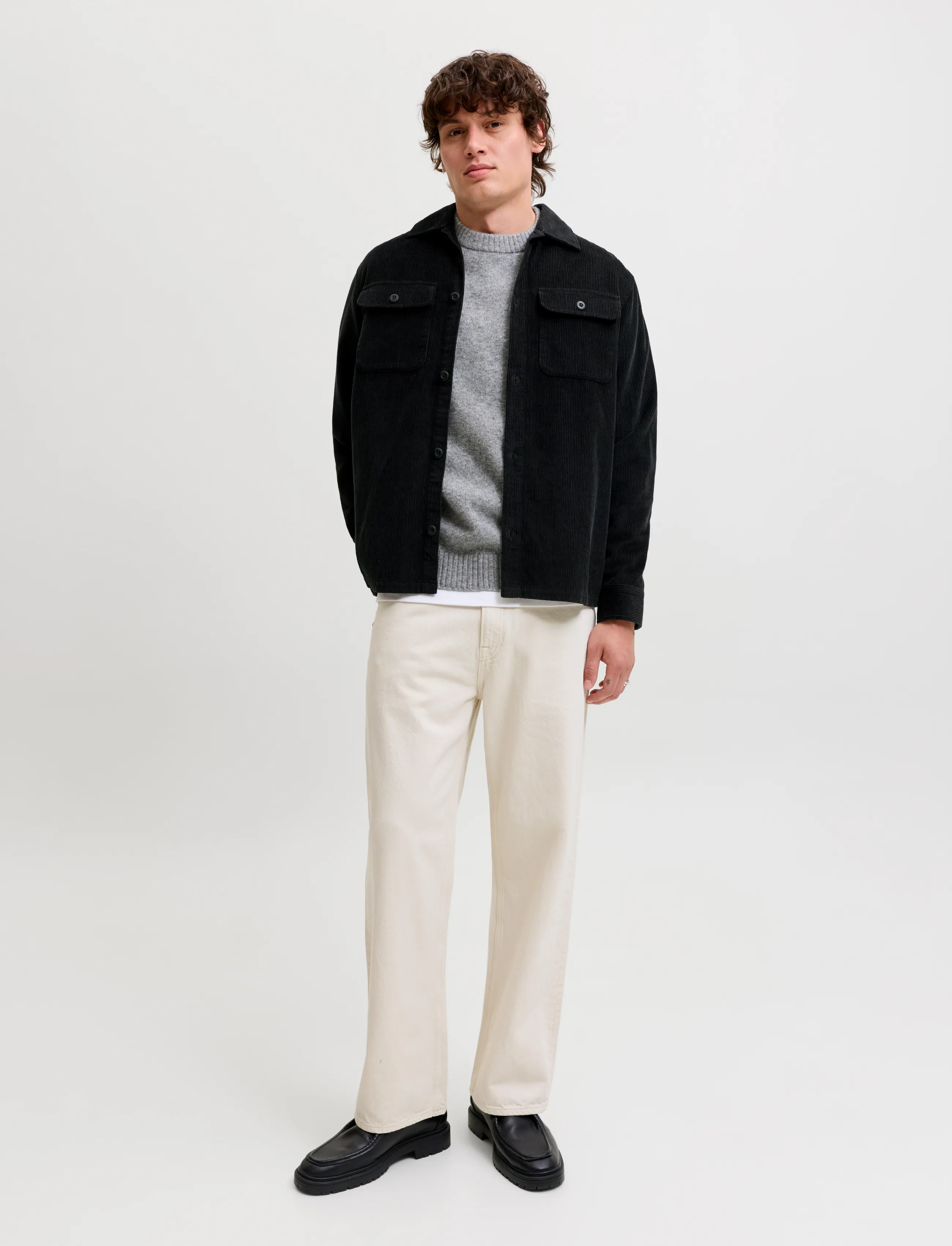 Jack & Jones - JJEREGENT CORD OVERSHIRT LS SN - black - 3