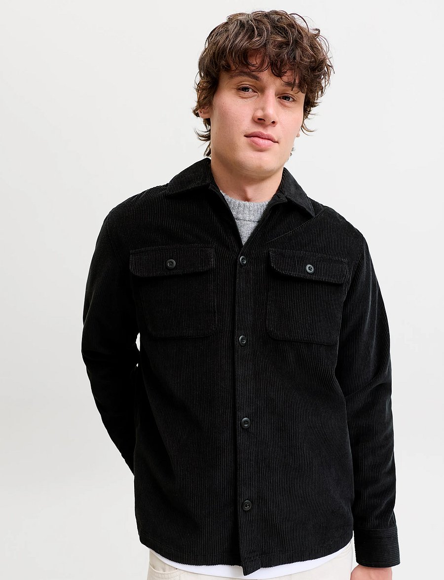 Jack & Jones - JJEREGENT CORD OVERSHIRT LS SN - black - 4