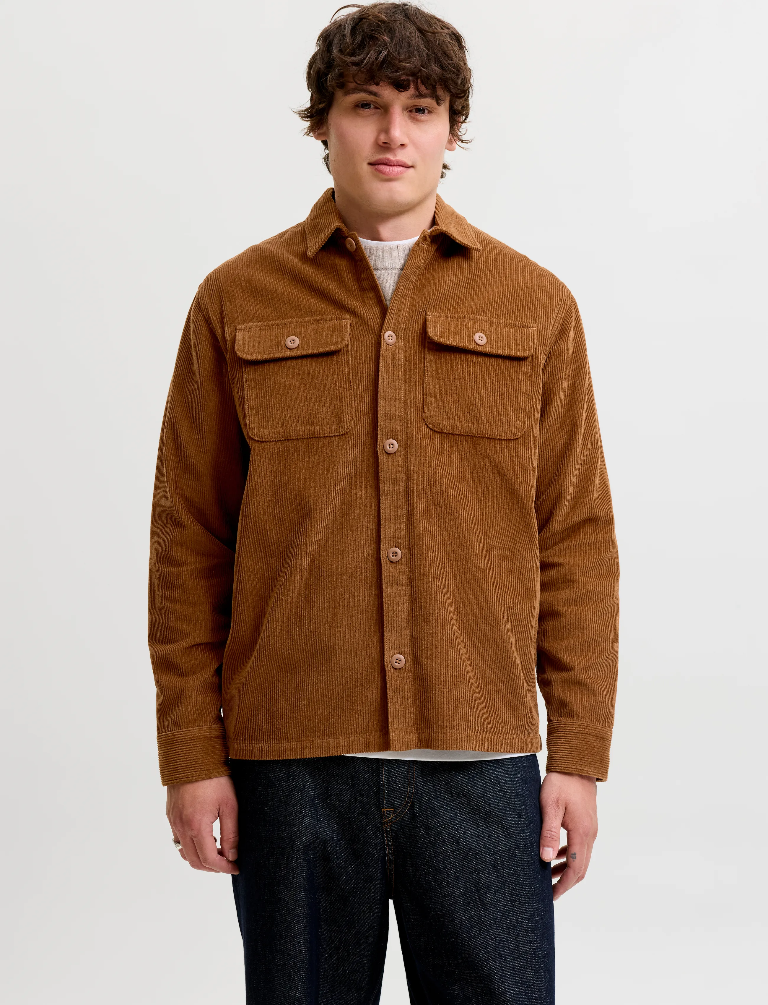 Jack & Jones JJEREGENT CORD OVERSHIRT LS SN - Overshirts - MONKS ROBE / brown