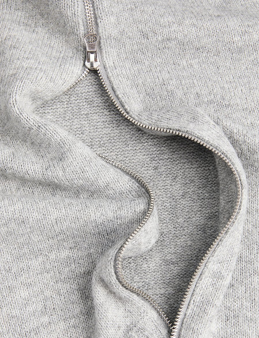 Jack & Jones - JJSOHO OLLIE KNIT HIGH NECK ZIP CAR SN - lukuga džemprid - light grey melange - 2