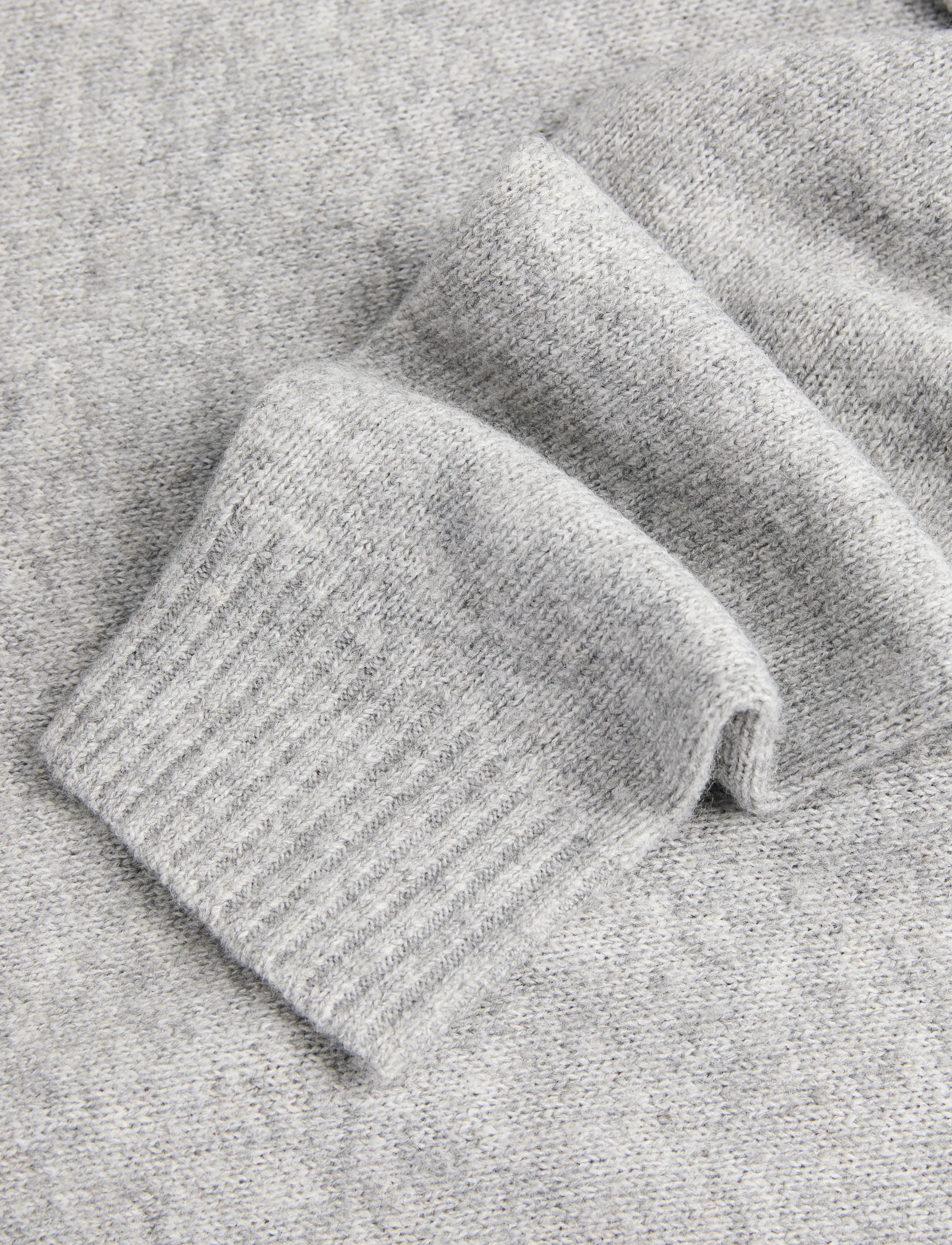 Jack & Jones - JJSOHO OLLIE KNIT HIGH NECK ZIP CAR SN - lukuga džemprid - light grey melange - 3