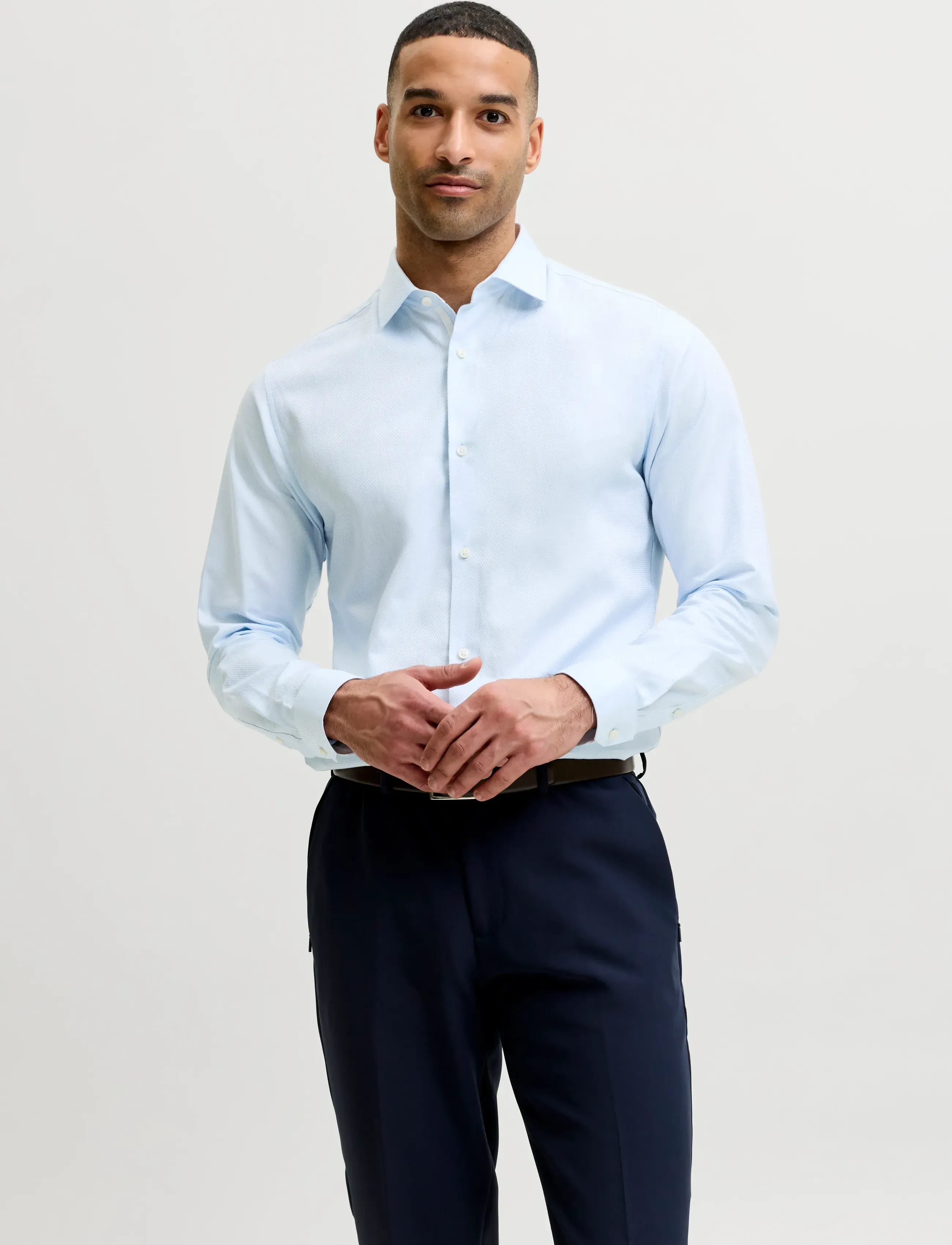 Jack & Jones Jprblaparker Detail L/S Shirt Sn, XL, Shirts, Blau - Business Männerswear