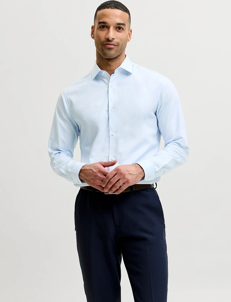 Jack & Jones - JPRBLAPARKER DETAIL L/S SHIRT SN - cashmere blue - 0