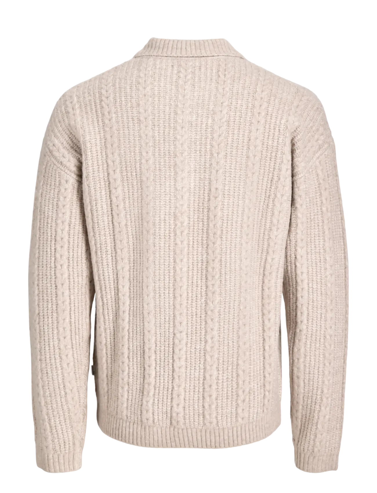 Jack & Jones - JJGAVIN KNIT CABLE LS POLO - poloer i strik med lange ærmer - atmosphere - 1