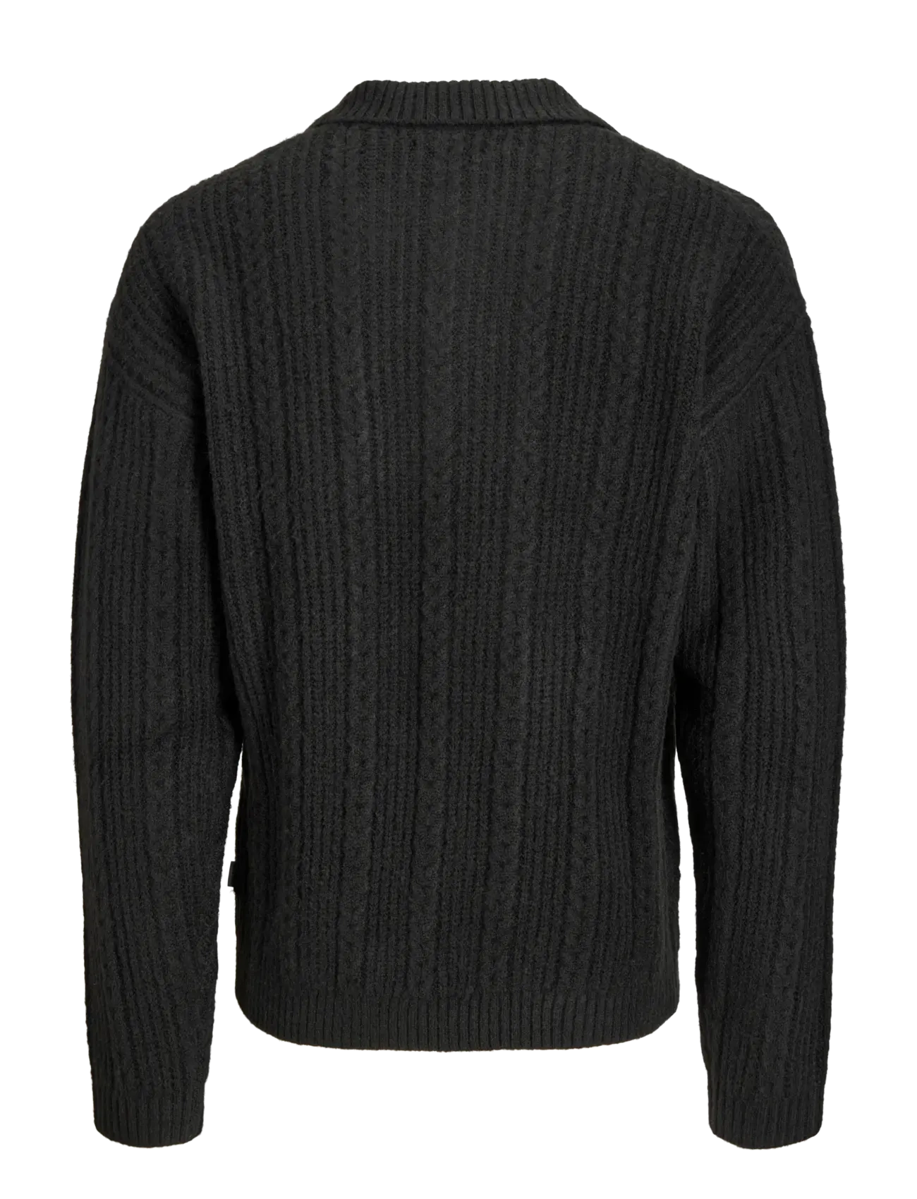 Jack & Jones - JJGAVIN KNIT CABLE LS POLO - black - 1