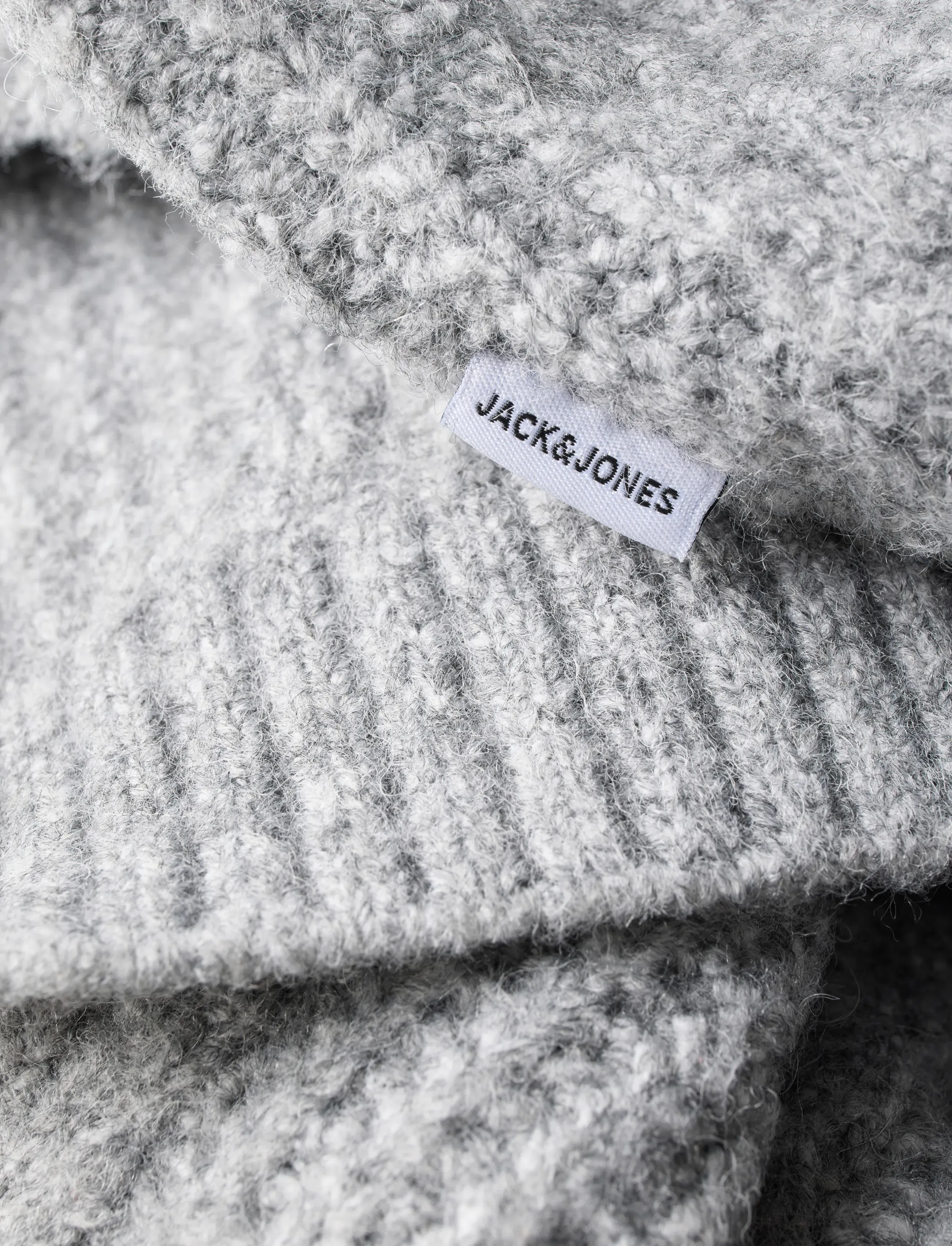 Jack & Jones - JJGAVIN KNIT CABLE LS POLO - poloer i strik med lange ærmer - light grey melange - 2