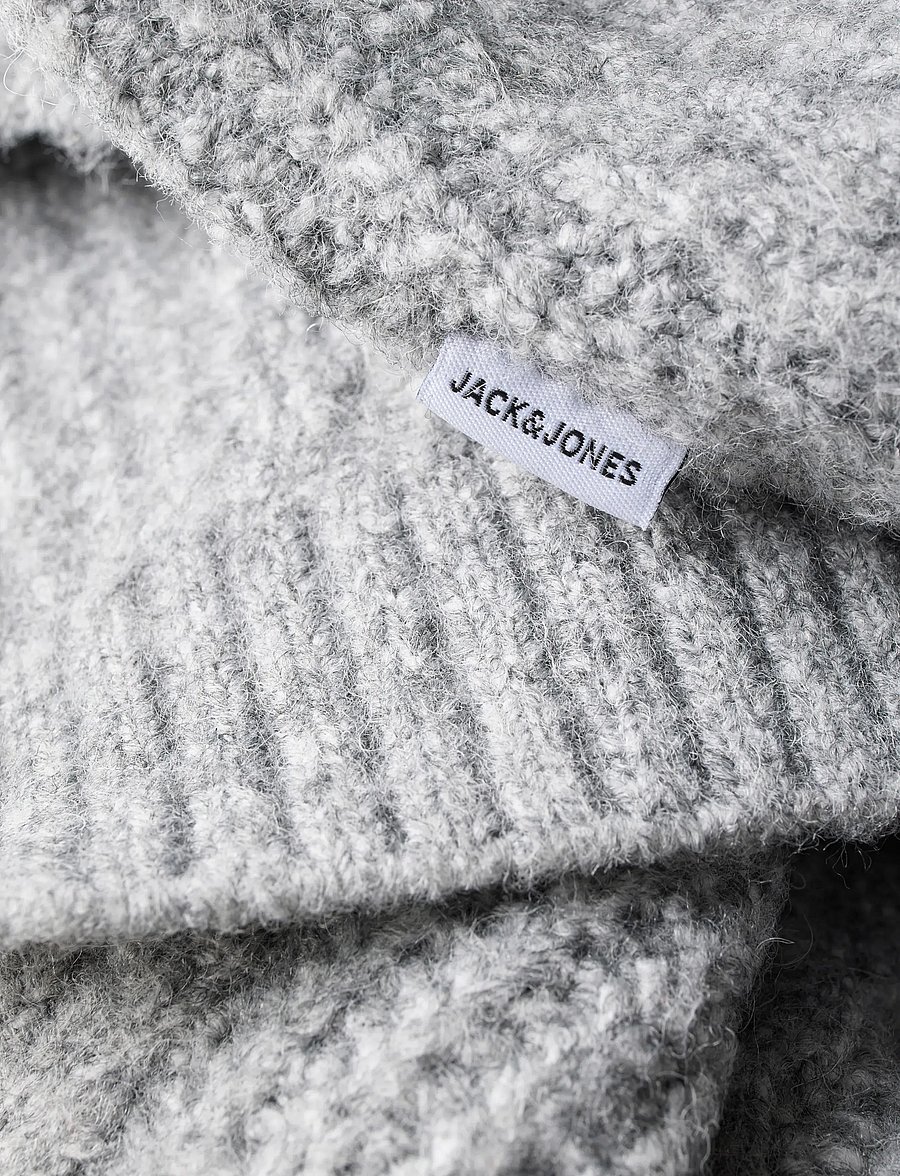 Jack & Jones - JJGAVIN KNIT CABLE LS POLO - poloer i strik med lange ærmer - light grey melange - 2